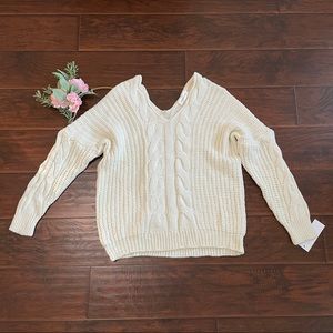 NEW Goodnight Macaroon Cream V Neck Sweater